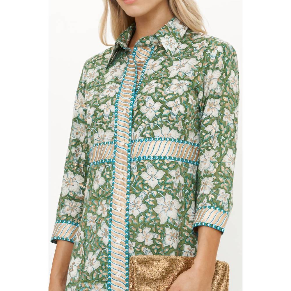 NEW OLIPHANT shirt maxi dress in ivy olive - Picture 3 of 3